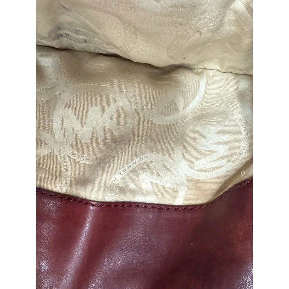 Michael Kors Leather Hobo Shoulder Bag Purse Y2K Bohemian Brown Buckle